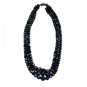 Three strand bead necklace